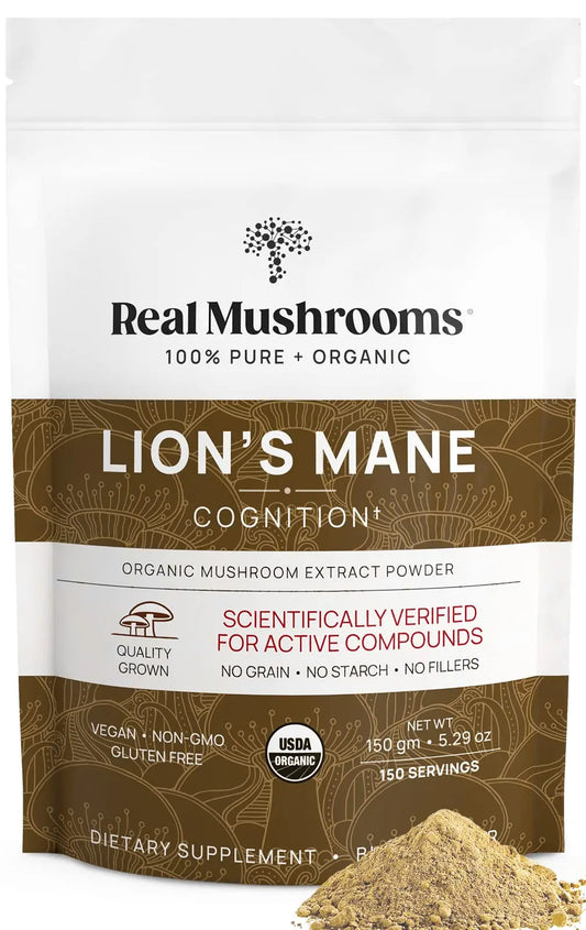 Real Mushrooms Lion’s Mane Powder - Organic Lions Mane Mushroom Extract Real MushroomsAU supplements