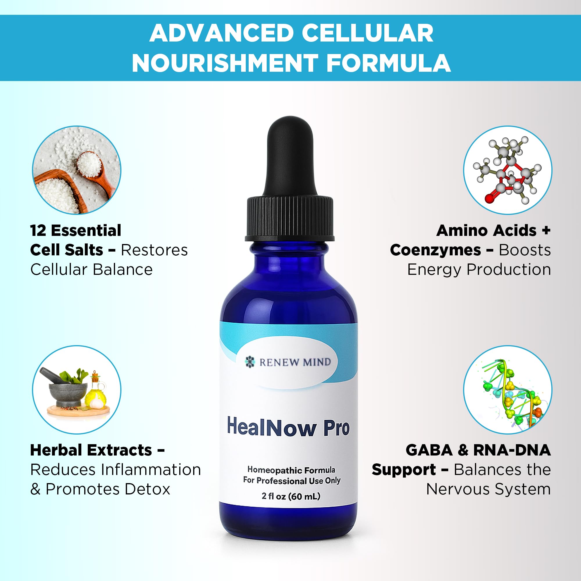 RENEW MIND HealNow Pro Homeopathic Support for Joint Pain, Muscle Aches, Arthritis Pain, and Muscle or Joint Stiffness Professional Grade Formula Promotes Comfort, Mobility & Energy - 2 fl oz RENEW MIND Au supplements