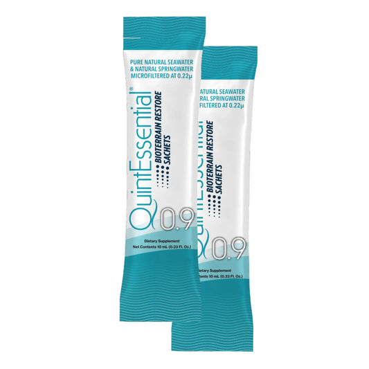 Quicksilver Scientific Quintessential 0.9 Sachets - Isotonic Solution with Sea Water Minerals + Alpine Spring - Liquid Hydration, Electrolyte + Multi Minerals Supplement (30 Count) Quicksilver ScientificAU supplements