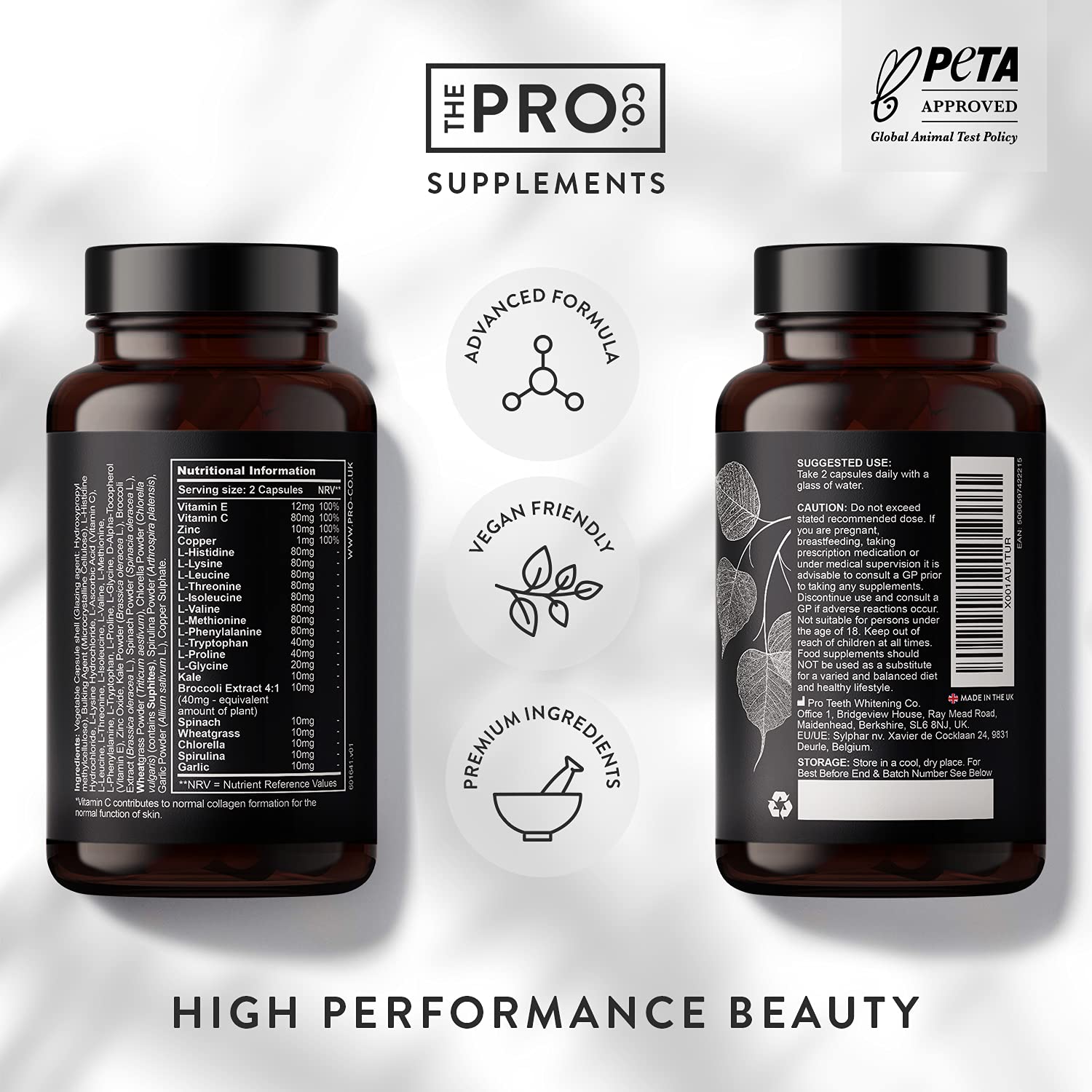 Premium Vegan Collagen Booster Supplement - Hair Skin & Nails Vitamins The Pro Co Au supplements