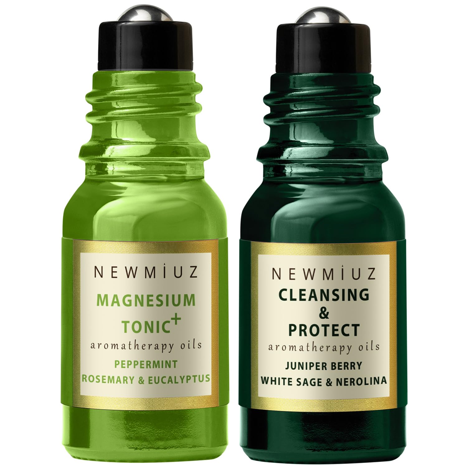 Headache Roll On Stick Peppermint Rosemary and Eucalyptus & Cleansing and Protect Juniper Berry White Sage with Nerolina Pack of 2 New Miuz Au supplements