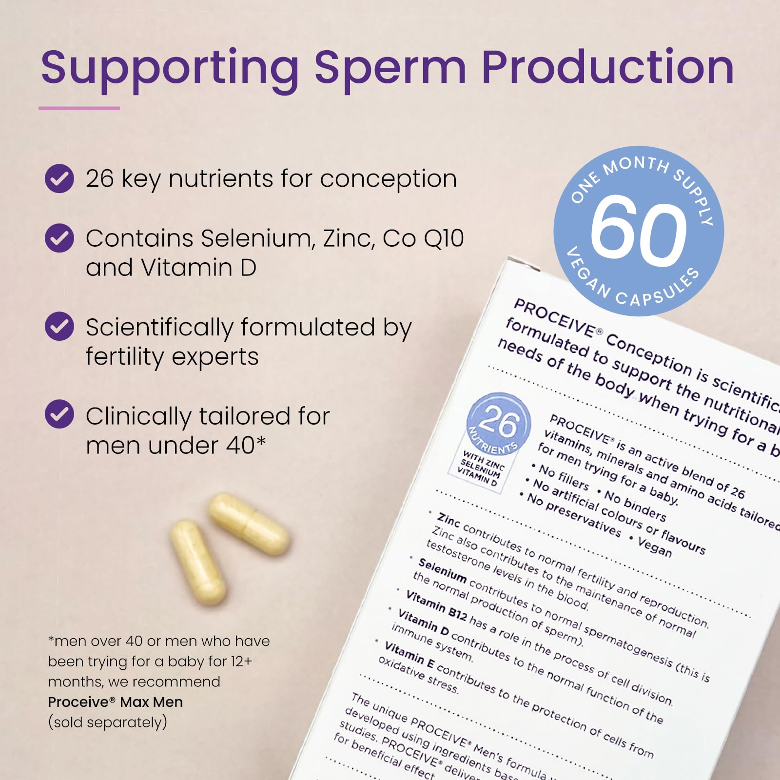 Proceive® Men Fertility Supplement for Conception - Vitamins & Minerals for Men Trying Proceive Au supplements