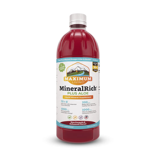 Maximum Living MineralRich Minerals Supplement with Aloe - Liquid Blend of Vitamins and Trace Minerals - 32 oz Maximum LivingAU supplements