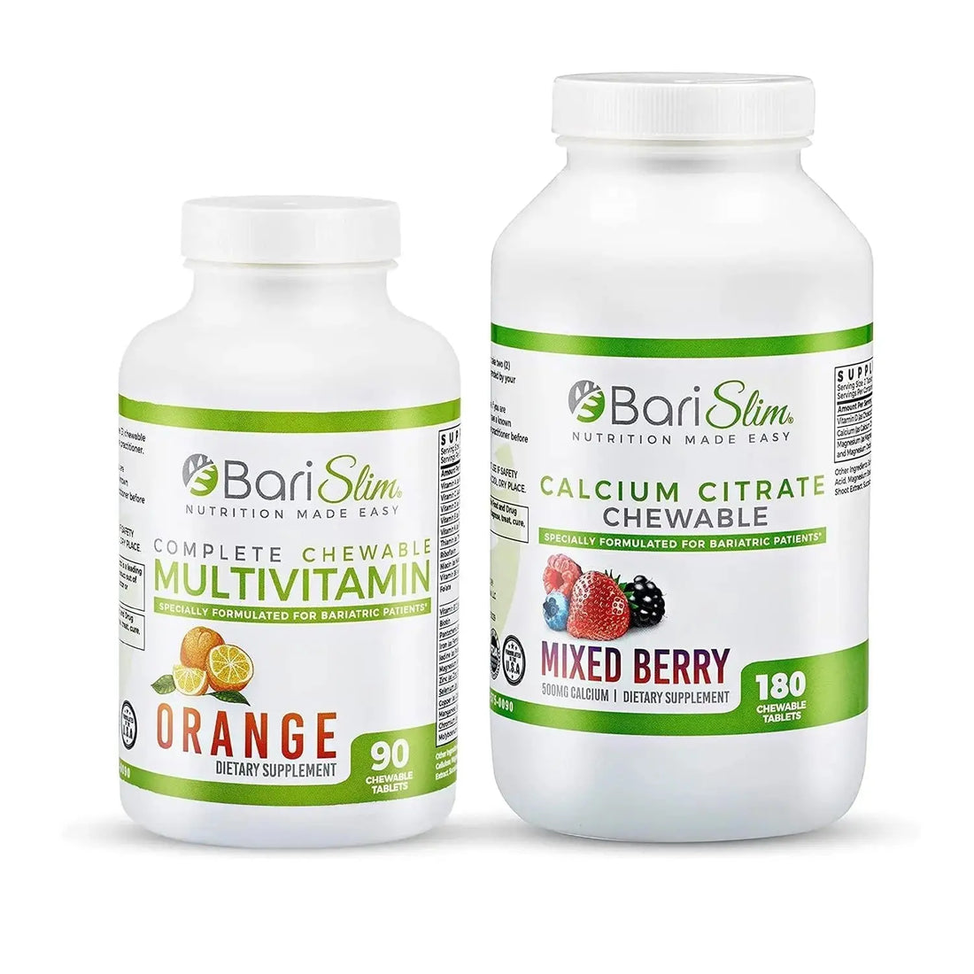 BariSlim Bariatric Calcium Citrate & Complete Chewable Multivitamin - Bariatric Vitamin and Supplement for Post Bariatric Surgery Including Gastric Bypass and Gastric Sleeve BariSlim AU supplements