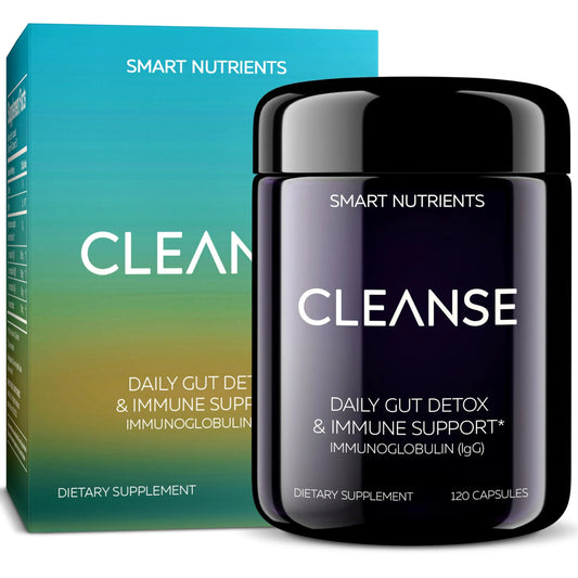 CLEANSE | IgG Dairy-Free Colostrum | 50.5% IgG Potent Concentrated Immune Support | Daily Gut Health Detox, Energy, Prebiotics, Digestive Support | 120 Capsules | 30 Day Supply, 1-Pack Smart NutrientsAU supplements