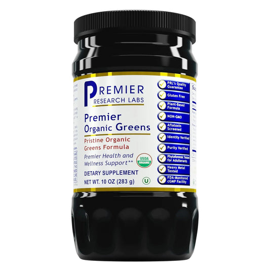 Premier Research Labs Premier Organic Greens - Super Greens Powder, Greens Superfood Powder for Drinks, Green Juice, Nutrition Support, Supergreens for Men & Women, Spinach, Alfalfa, Chlorella - 10 oz Premier Research LabsAU supplements