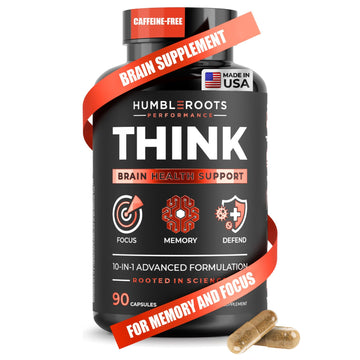All-Natural Brain Supplement for Memory and Focus - Caffeine-Free Long-Term Cognitive Support - 10 Nootropic Ingredients Including Lion’s Mane, Bacopa, Turmeric, Ginkgo & Huperzine A - 90 Capsules HUMBLEROOTS PERFORMANCE Au supplements