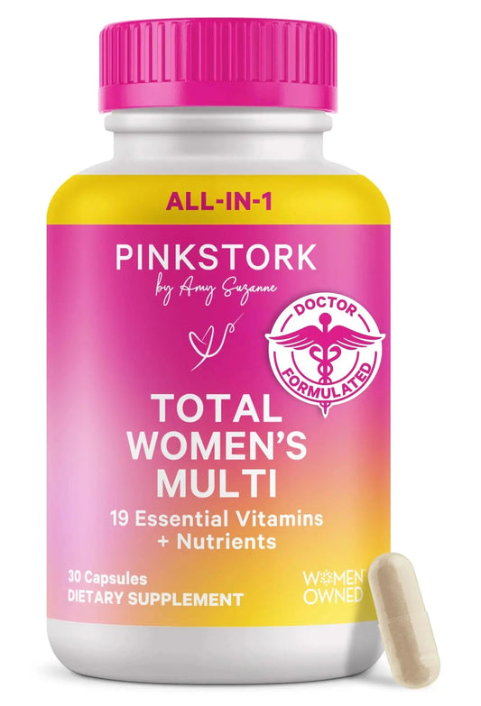 Pink Stork Total Women's Multivitamin - 19 Essential Vitamins for Women & Nutrients – Energy, Metabolism, Hormone, Immune & Mood Support Pink StorkAU supplements