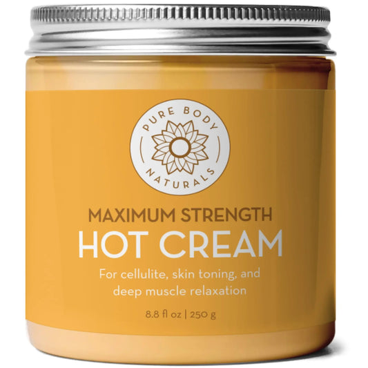 Pure Body Naturals Max Strength Hot Cream – Warming & Cooling Cream with Capsaicin and Menthol – Soothing Comfort for Overworked Muscles – 8.8 oz Pure Body NaturalsAU supplements