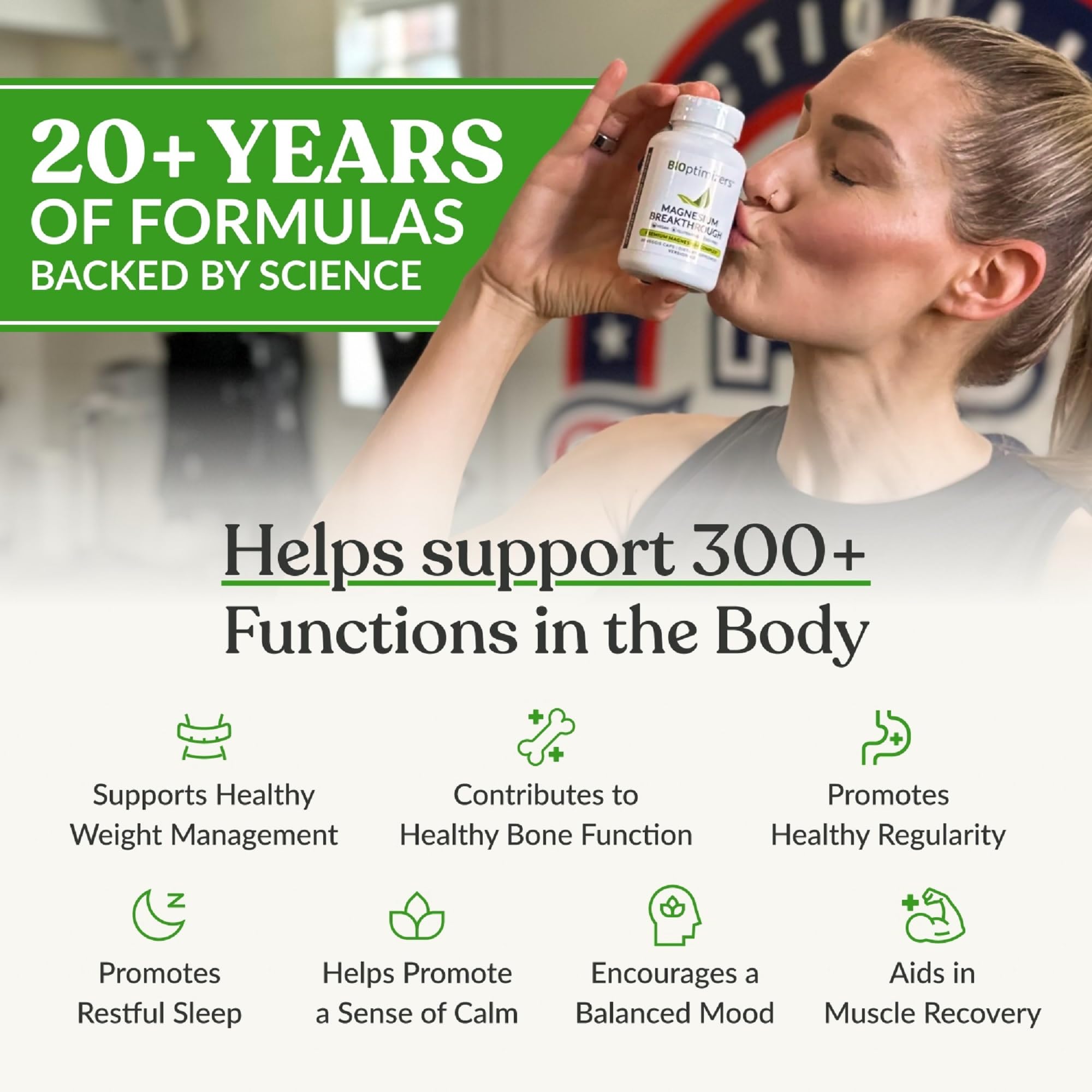 BIOptimizers Magnesium Breakthrough Supplement with 500mg - 7 Forms of Magnesium: Glycinate, Malate, Citrate, and More - Natural Support for Sleep and Cognitive Function -90 Capsules- Calming Vitamins BIOptimizers Au supplements