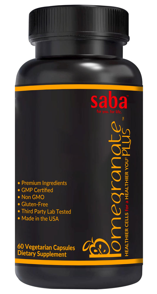 Saba Pomegranate Plus – Antioxidant Supplement with Astaxanthin & Adaptogens | Immune, Skin, Heart & Brain Support | Daily Stress & Cellular Wellness | 60 Capsules SabaAu supplements