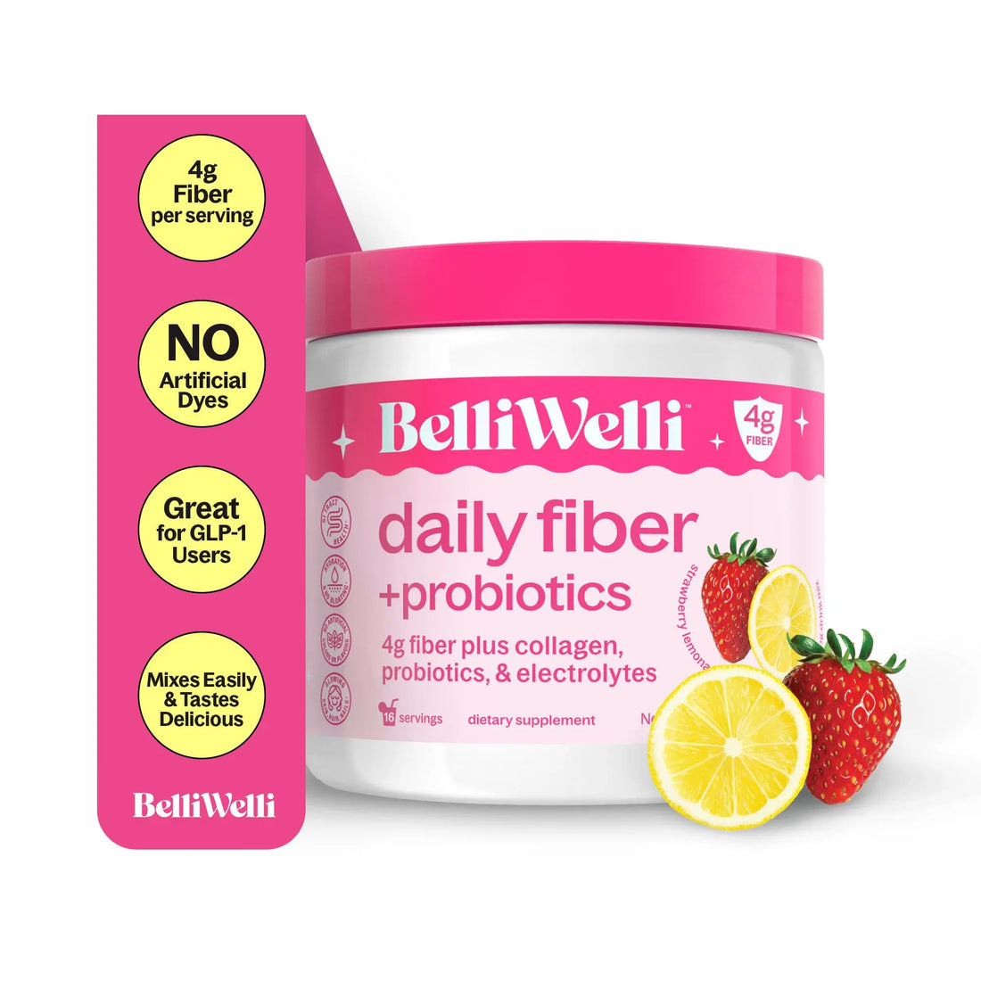 BelliWelli Fiber Supplement for Women & Men Premium Daily Fiber Powder from Organic Acacia with Added Collagen Electrolytes & Probiotics No Bloat Constipation Belli Welli uk supplements