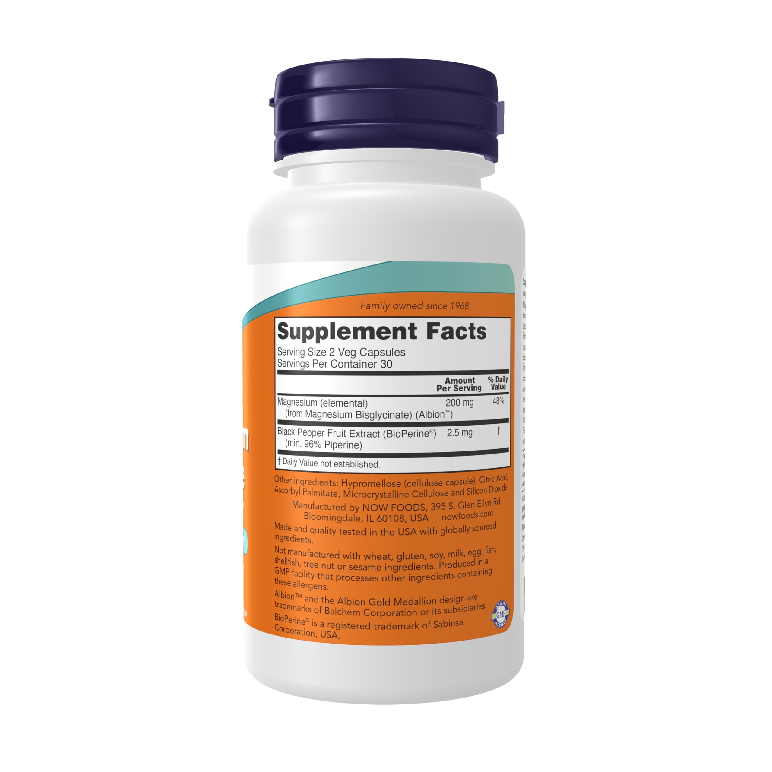 Now Supplements, Magnesium Glycinate with BioPerine, 60 Veg Capsules NOW Foods Au supplements