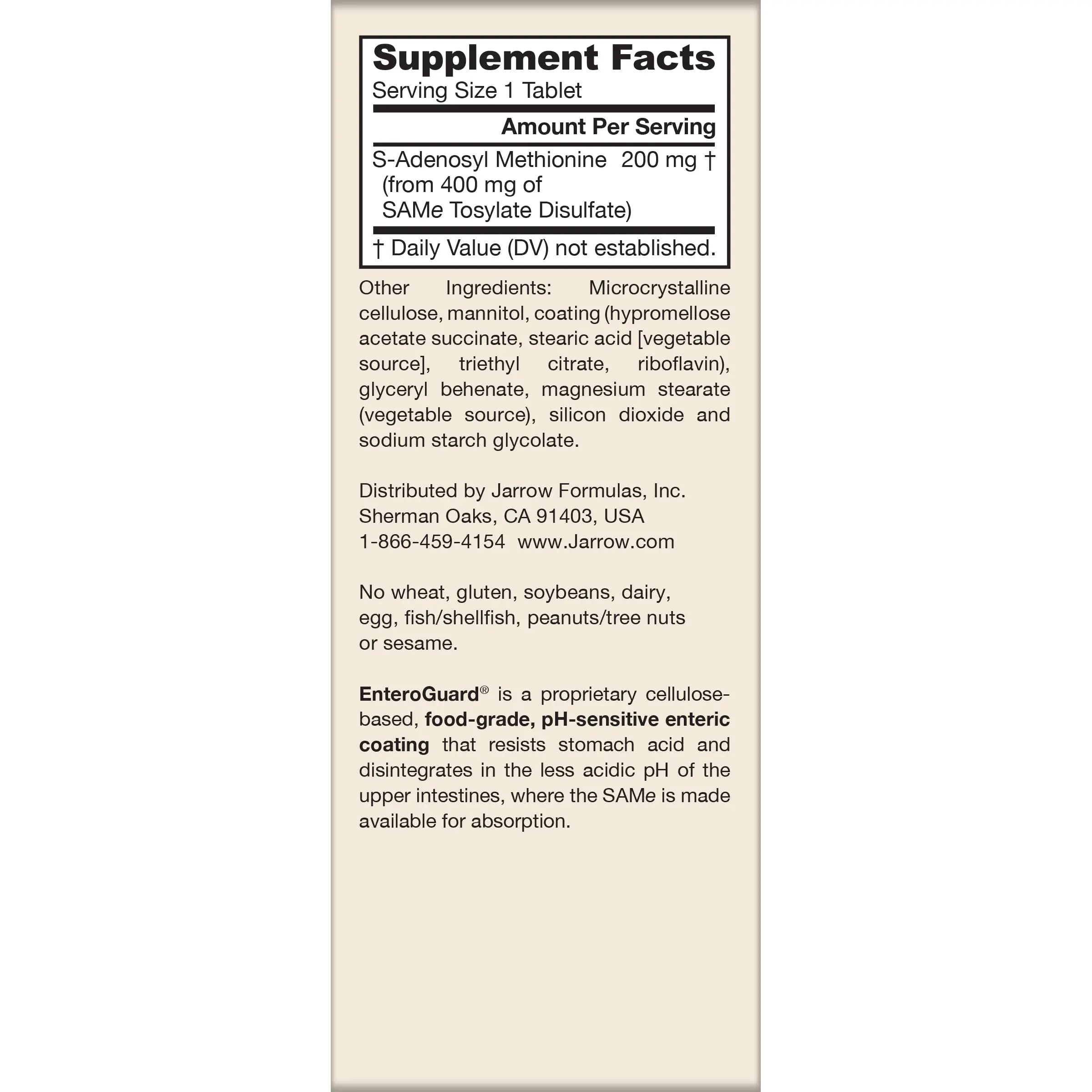 Jarrow Formulas® Same 200 mg, Supports Joint Health, Liver Function, Brain Metabolism, 60 Tablets, Up to A 60 Day Supply Jarrow Formulas Au supplements