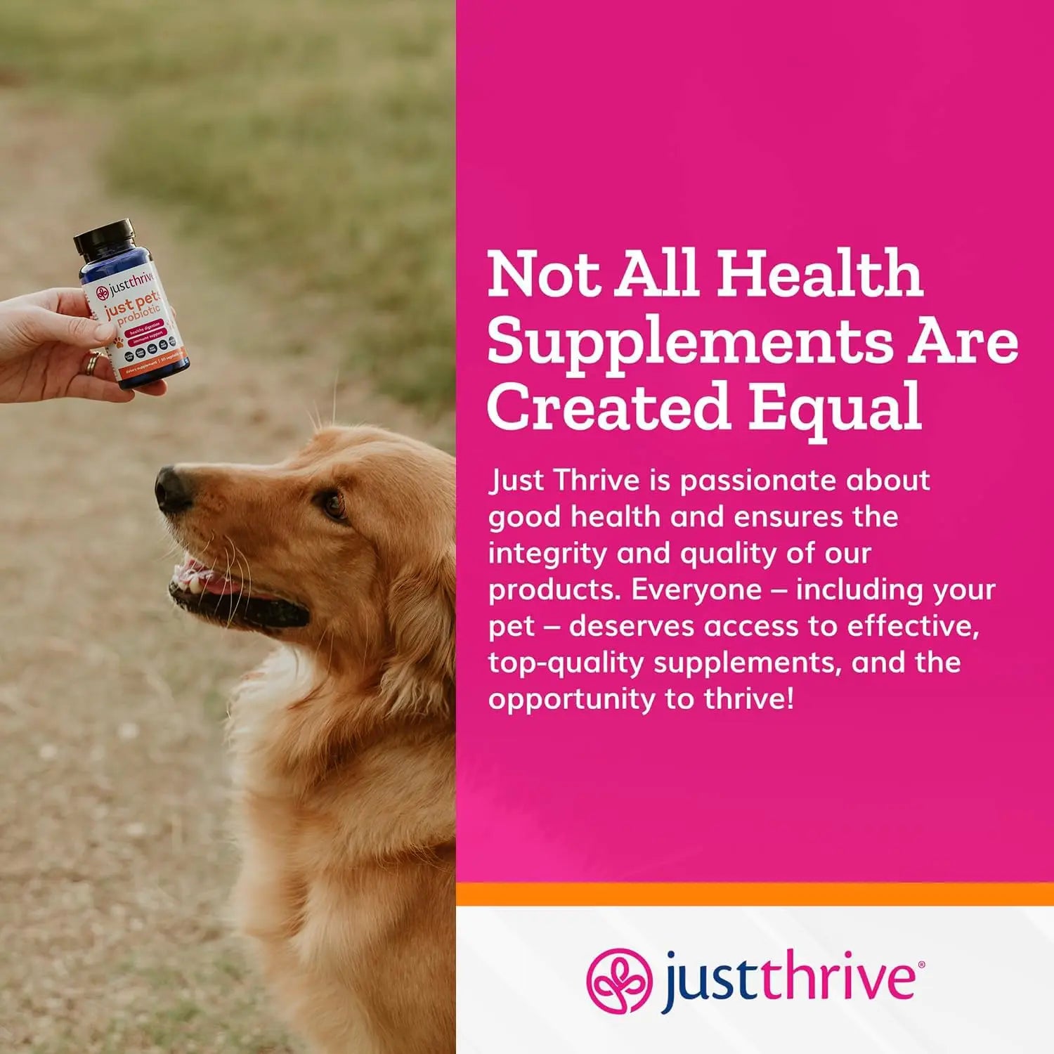 Just Thrive Just Pets Probiotic - Daily Digestive Probiotics for Dogs and Cats - 4 Billion CFUs Pet Probiotic, 30 Capsules Just Thrive Au supplements