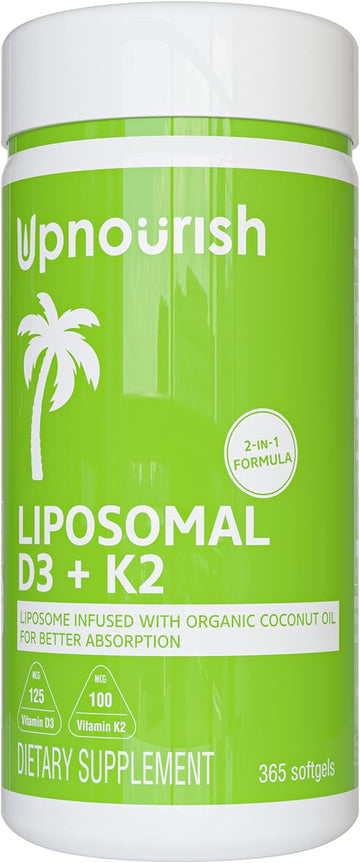 UpNourish Liposomal D3 & K2 MK-7, Advanced Absorption for Optimal Bone and Immun UpNourish Au supplements