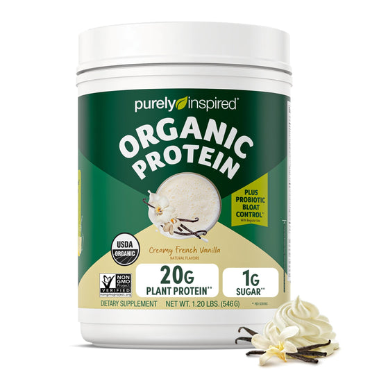 Purely Inspired Plant-Based Protein Powder for Men & Women, Creamy French Vanilla (16 Servings) - Vegan & Organic - 20g of Pea Protein Powder for Smoothies & Shakes - Dairy-Free, & Gluten-Free Purely InspiredUS supplements