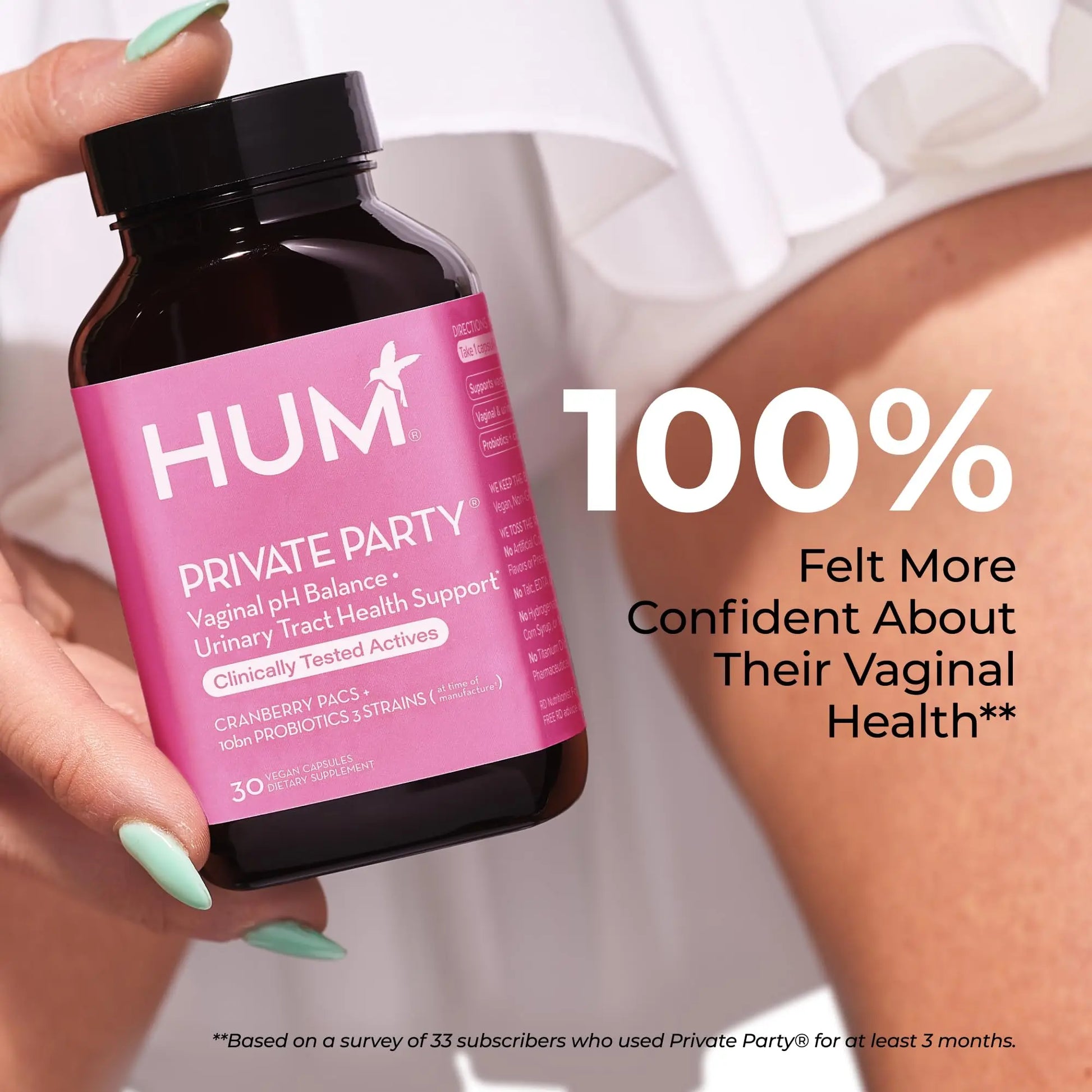 HUM Private Party Vaginal Probiotics for Women, pH Balance and Urinary Tract Support Vaginal Probiotic Supplement with Cranberry & Lactobacillus Blend, Women's Health Cranberry Pills, 30 Capsules HUM Au supplements
