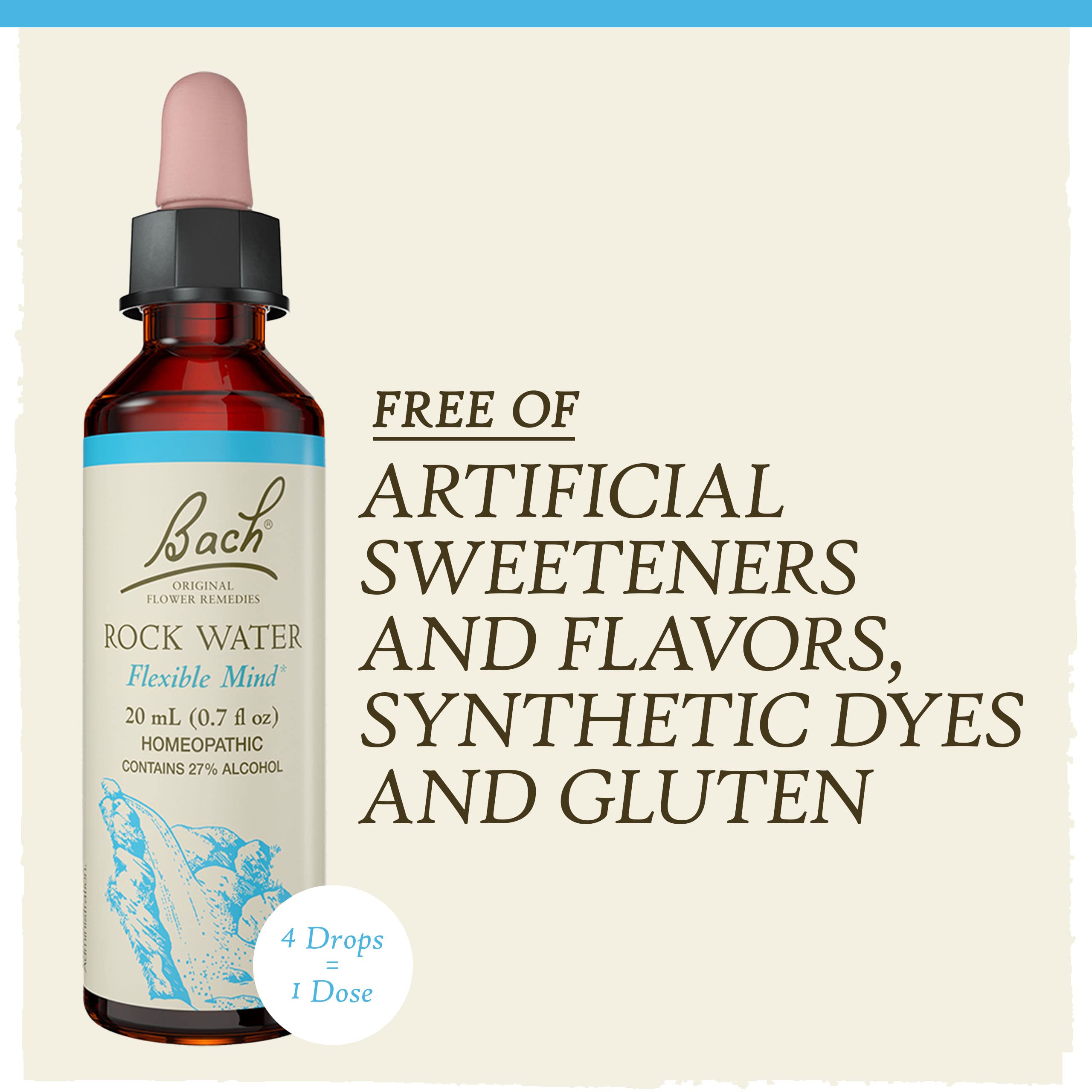 Bach Original Flower Remedies, Rock Water for Flexibility, Natural Homeopathic Flower Essence Bach Au supplements