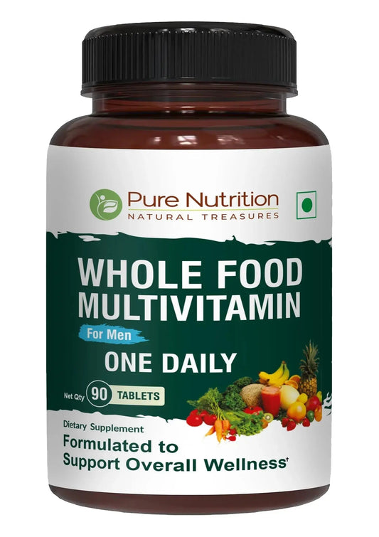 Pure Nutrition Whole Food Multivitamins for Men | 90 Tabs | One-A-Day | 100% RDA | 24 Natural Vitamins and Minerals | PURE NUTRITION NATURAL TREASURESAU supplements