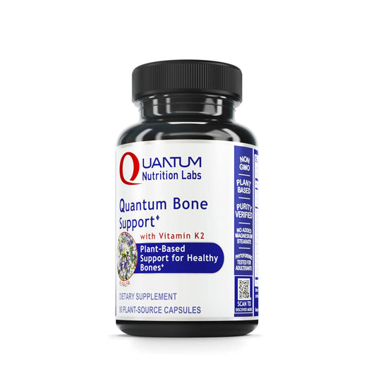 Quantum Nutrition Labs Quantum Bone Health - Bone Health Vitamins, Bone Strength Supplement for Women and Men, Organic Calcium Supplement with Fermented Vitamin K2, Bone Health Support - 90 Capsules Quantum NutritionAU supplements