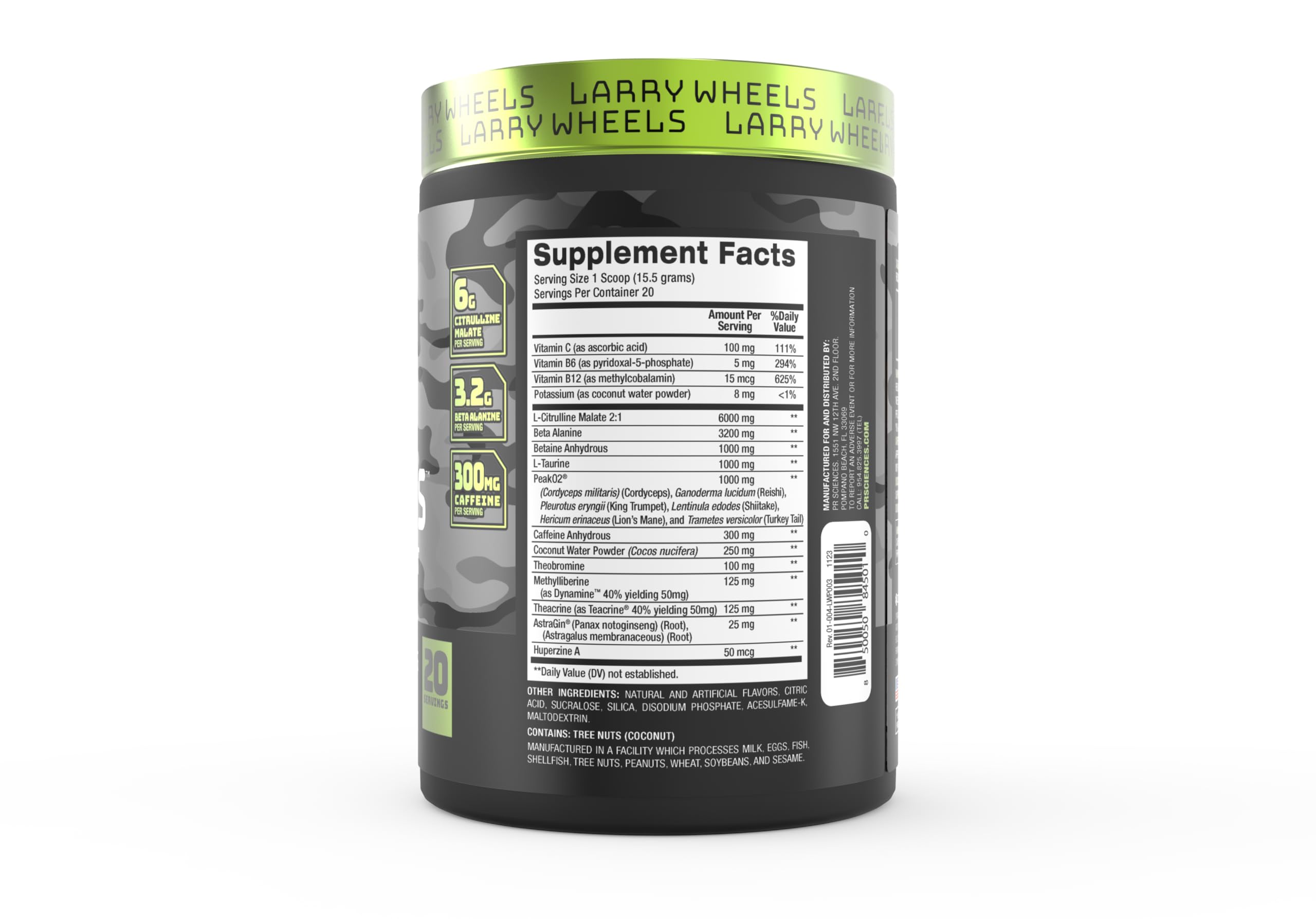 Larry Wheels' PR Preworkout - Enhance Performance with 6g Citrulline, 3.2g Beta Alanine PR Sciences Au supplements