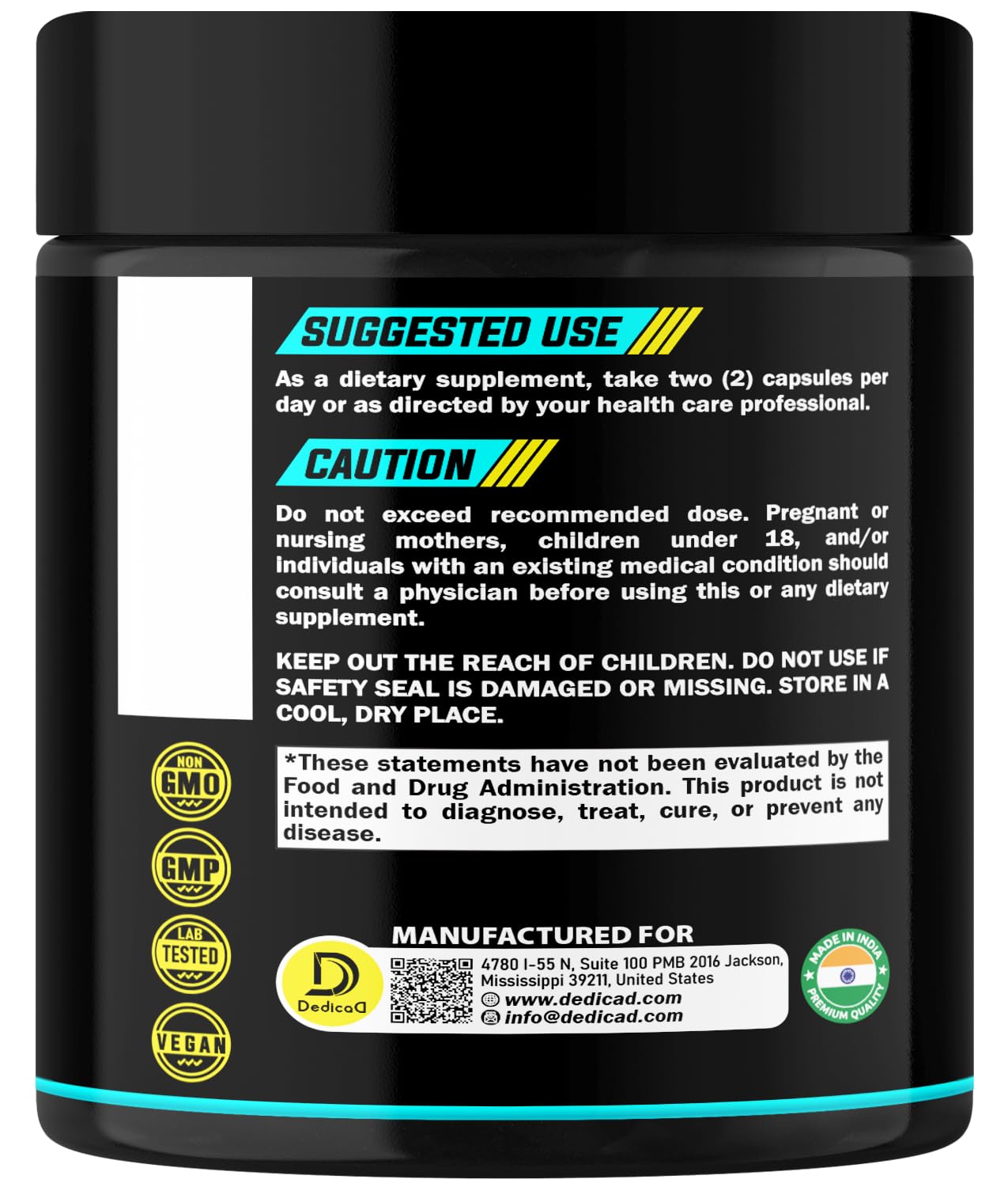DEDICAD 1000Mg Shilajit Capsules - 180 Counts - Shilajit Supplement for Body Balance, Heart, Brain & Immune Health Support - Contains Natural Fulvic, Humic Acid & 85 Others DEDICAD Au supplements