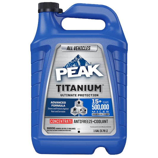 PEAK Titanium Concentrate Prediluted Antifreeze and Coolant for All Engine Cooling Systems, Long-Lasting Yellow Engine Coolant/Antifreeze for Lifetime Engine Protection in All Vehicles, 1 Gal. PEAKAU supplements
