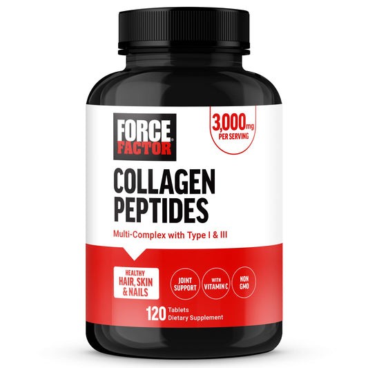 Force Factor Collagen Peptides, Collagen for Women and Men Made with Hydrolyzed Bovine Collagen Type 1 & 3 for Healthy Hair, Skin, Nails, & Joints, Premium Quality, Non-GMO, 120 Collagen Pills Force FactorBuy Supplements Australia