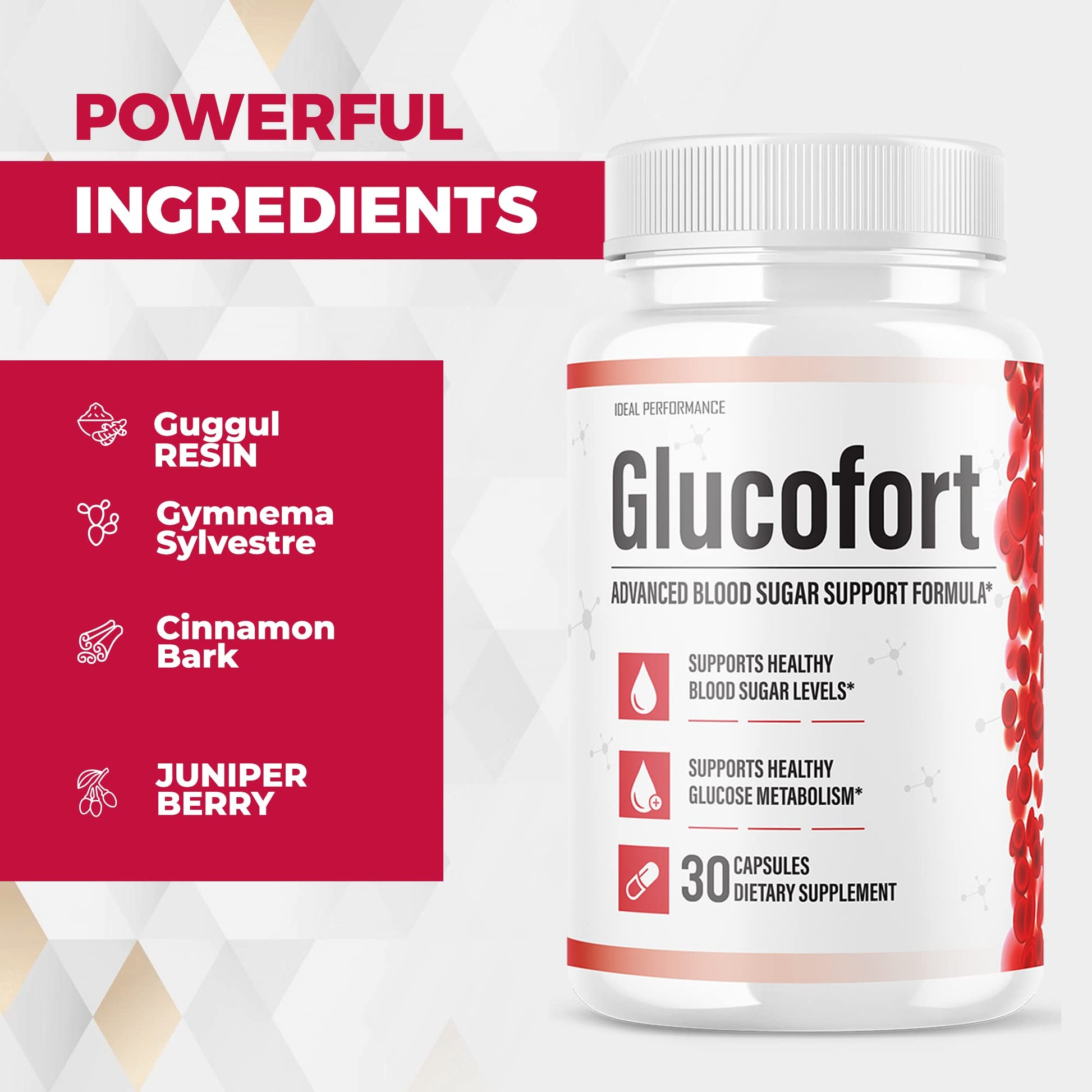 IDEAL PERFORMANCE (Official) Glucofort Supplement Support Formula (3 Pack) IDEAL PERFORMANCE Au supplements