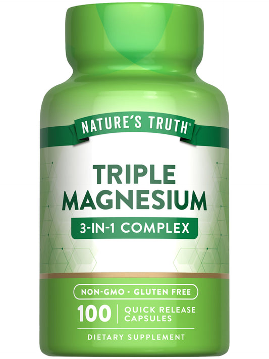 Nature's Truth Triple Magnesium Complex Supplement | 100 Capsules | 420 mg Magnesium Oxide, Citrate & Aspartate | Non-GMO & Gluten Free Nature's TruthAu supplements