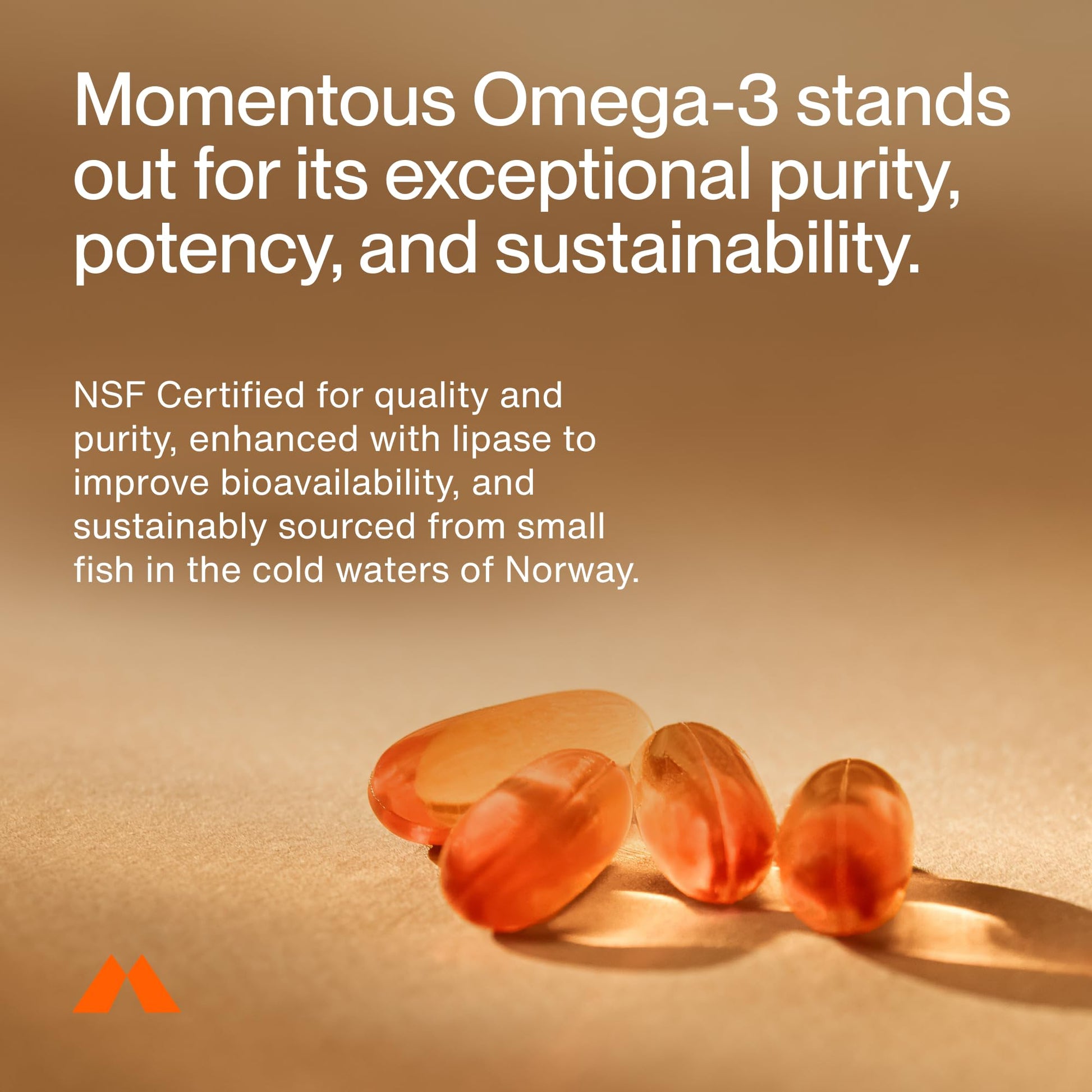 Momentous Omega-3 Fish Oil - High-Potency EPA & DHA Supplement for Men & Women - Supports Heart, Joint, & Brain Health - NSF Certified for Sport - Non-GMO - Gluten-Free - 1,600 mg - 30 Servings Momentous Au supplements