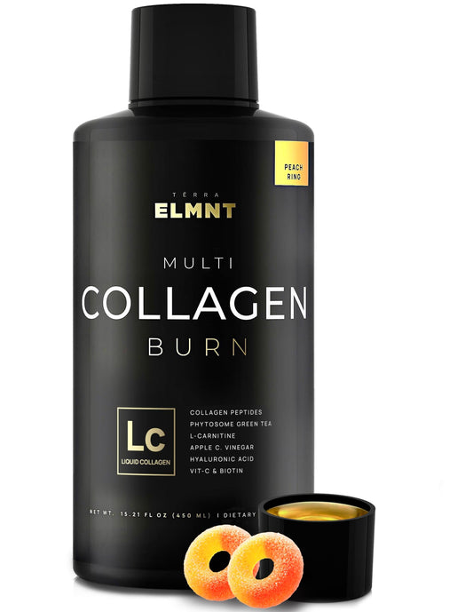 Premium Liquid Collagen for Women Weight Loss & Beauty w. Hyaluronic Acid, Biotin, L-Carnitine, Apple C Vinegar - Ultra Pure Multi Collagen Protein Shots Drink TERRA ELMNTUS supplements