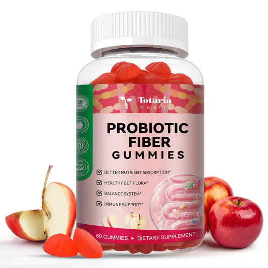 9-in-1 Probiotic Prebiotic Fiber Gummies for Adults & Teens 16G Fiber per Serving, Psyllium Husk Fiber Supplement with 5 Billion CFU Bacillus Coagulans TotariaUS supplements