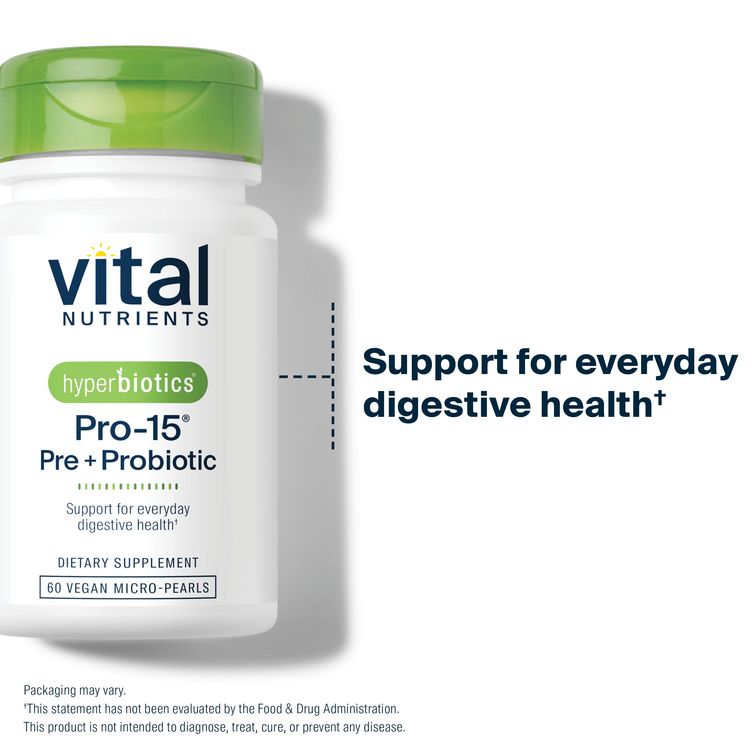 Hyperbiotics Vital Nutrients Pro-15 Prebiotics and Probiotics for Women and Men | 15 Science Backed Strains | Supports Occasional Constipation, Diarrhea, Gas & Bloating | 60 Vegan Time Release Pearls Hyperbiotics Au supplements