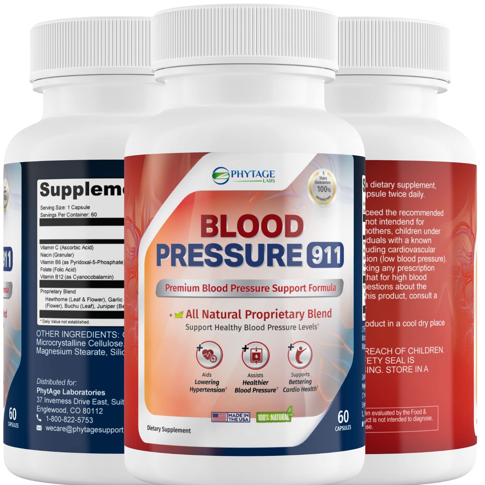 Phytage Labs Blood Pressure 911 Premium Supplement - BP Support Pills. 60 Capsules Phytage Labs Au supplements