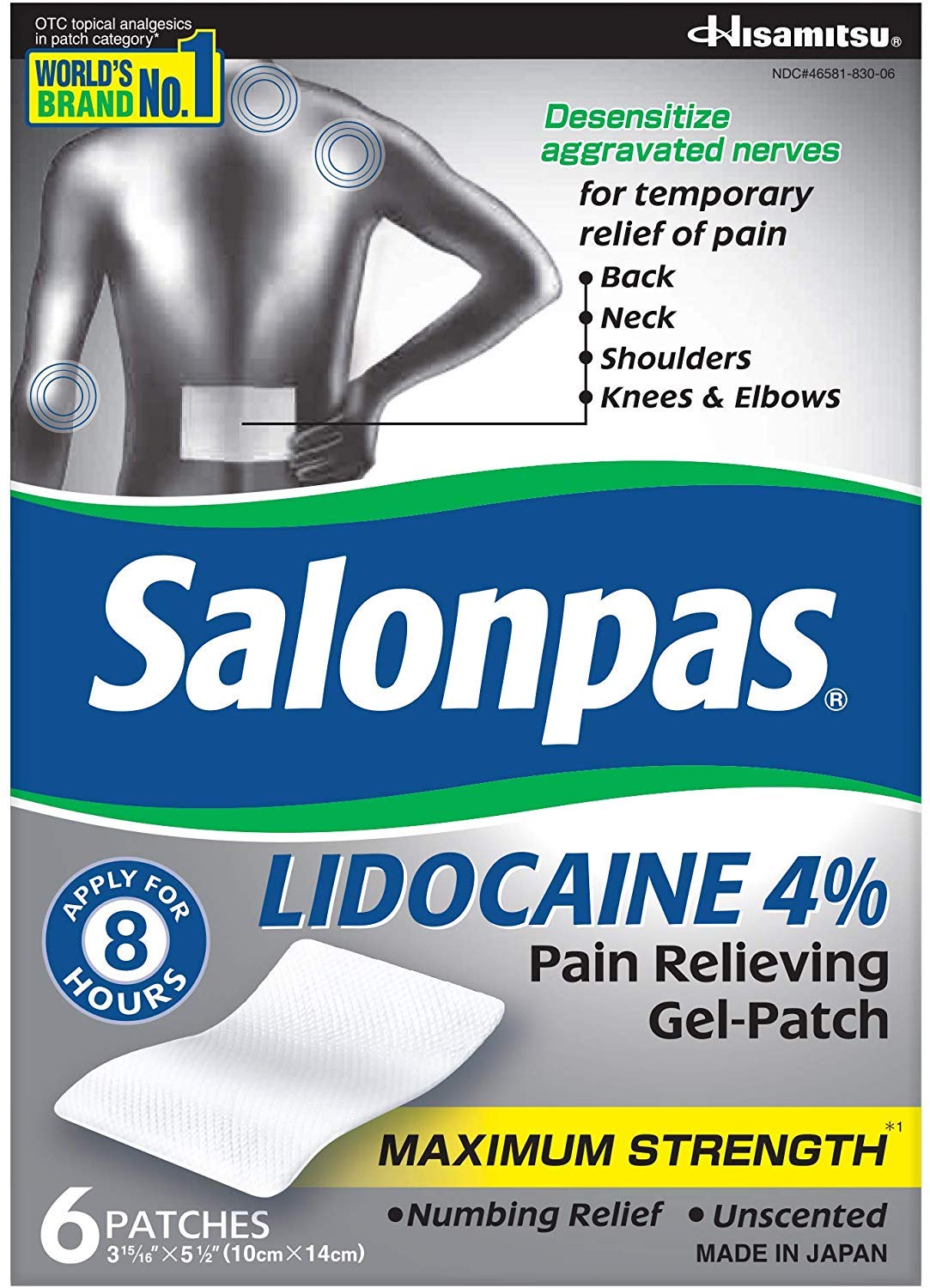 Salonpas LIDOCAINE (5 Pack Bundle) Pain Relieving Maximum Strength Gel Patch! Salonpas Au supplements