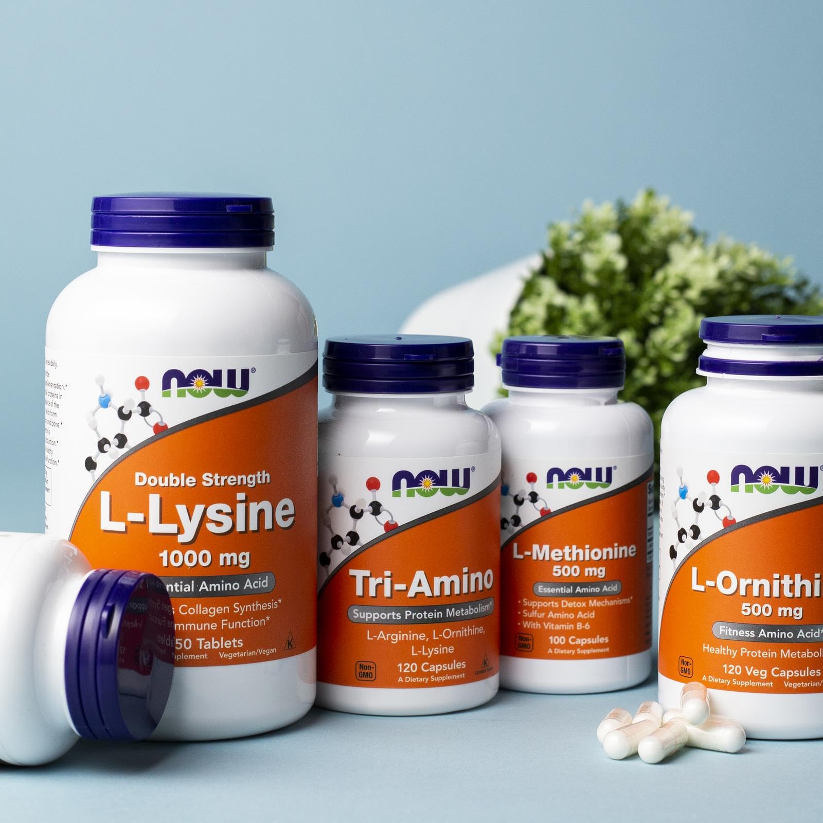 NOW Foods Supplements, Tri-Amino with L-Arginine, L-Ornithine, L-Lysine, Supports Protein Metabolism*, 120 Capsules NOW Foods Au supplements