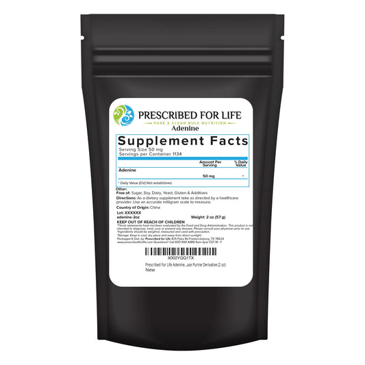 Prescribed For Life Adenine Powder, Vitamin B4 Adenine Supplement, A Nucleobase Purine Derivative (56g) Prescribed For LifeAu supplements