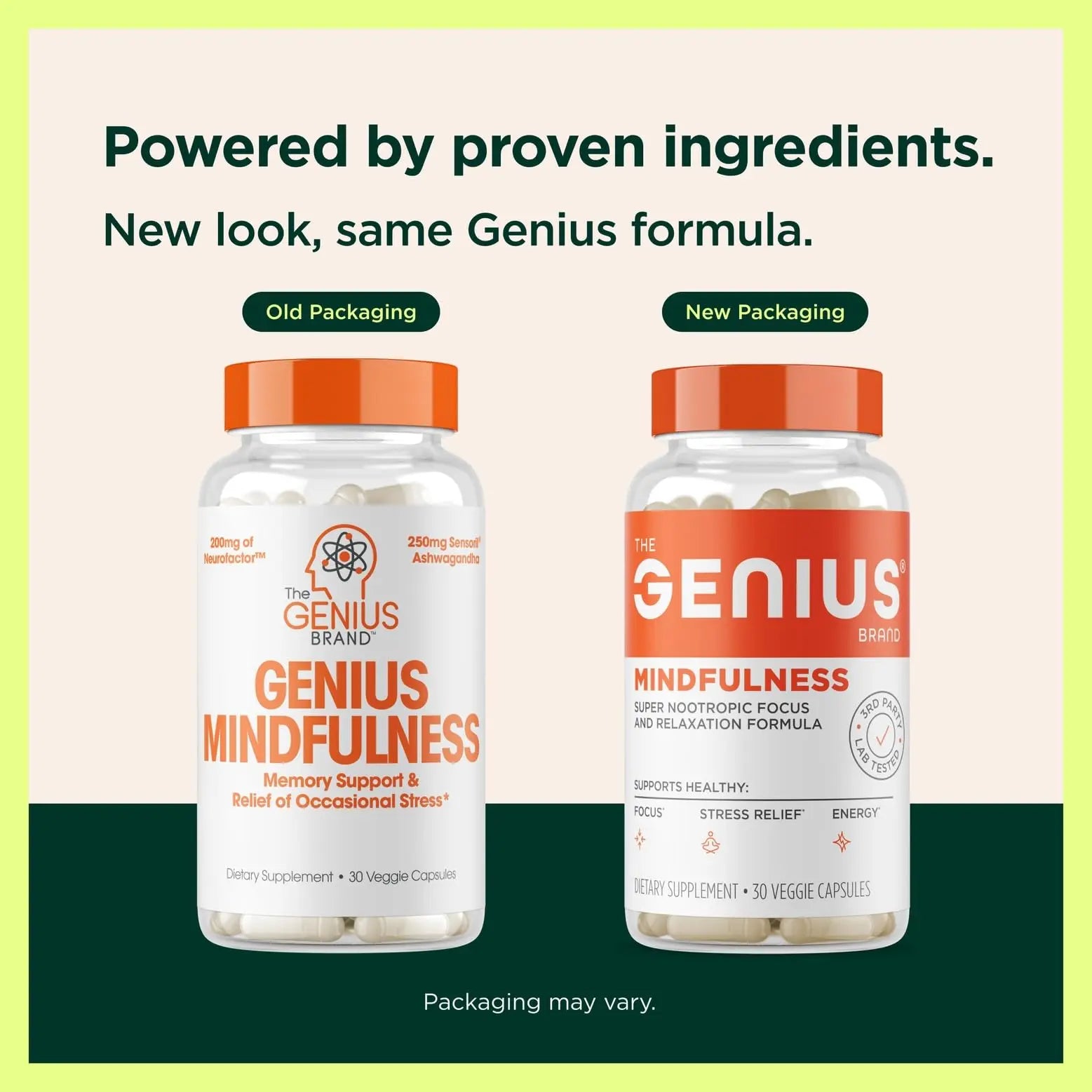 The Genius Brand Genius Mindfulness - Brain Health Supplement - Supports Healthy Mindsets - Calm, Energy, Memory & Focus Support - Ashwagandha, NeuroFactor & More - 30 Veggie Pills The Genius Brand Au supplements