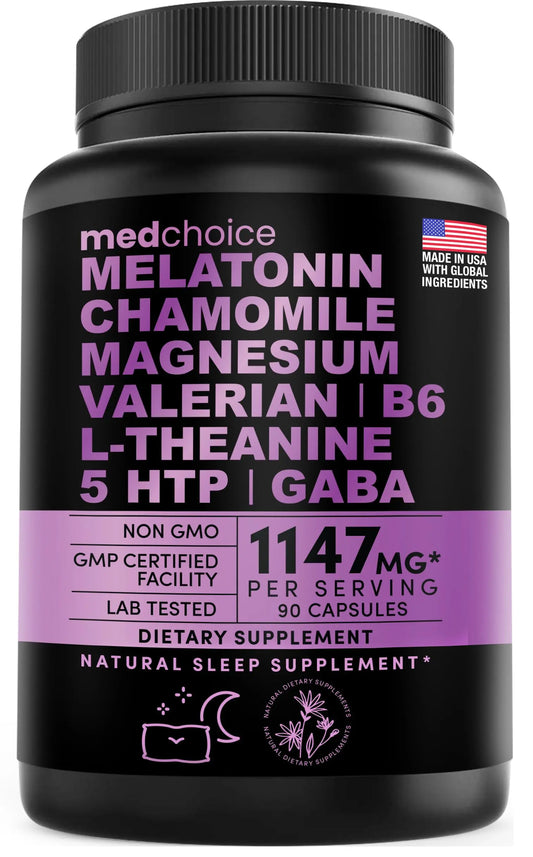 10-in-1 Melatonin Capsules - Melatonin 5mg Natural Sleep Aid for Adults MEDCHOICEAU supplements