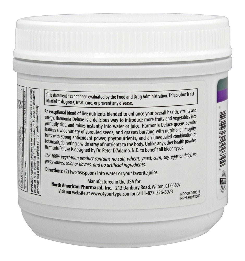 D'Adamo Personalized Nutrition Harmonia Deluxe, 7 Ounce D'Adamo Personalized Nutrition Au supplements