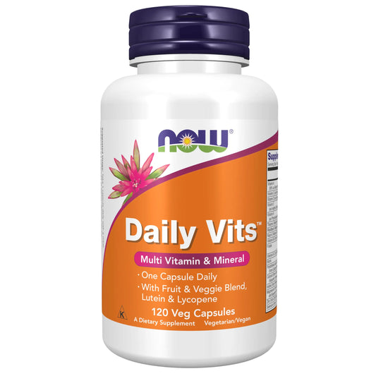 NOW Foods Supplements, Daily Vits™ with Fruit & Veggie Blend, Lutein and Lycopene, 120 Veg Capsules NOW FoodsAU supplements