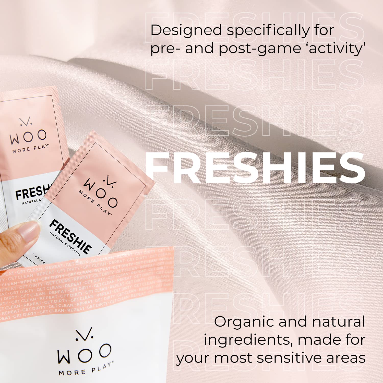 Woo More Play Freshies: All-Natural Feminine Intimacy Towelette Wipes with Coconut Oil Woo More Play Au supplements