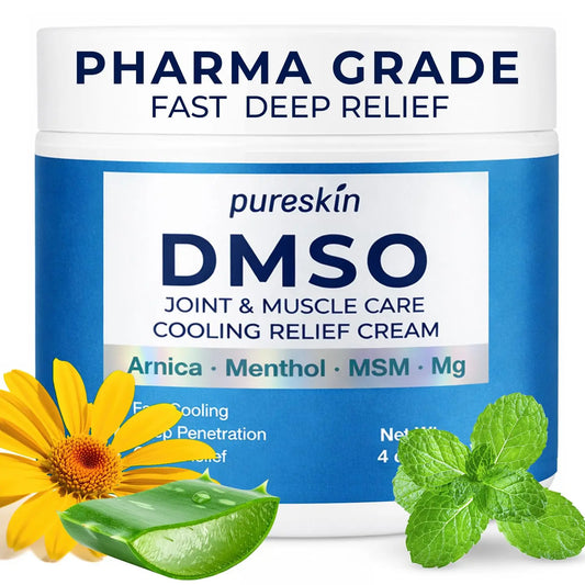 PURESKIN DMSO Relief Cream – Pharmaceutical Grade Fast-Absorbing Cooling Formula for Active Lifestyles – Lightweight Cream with Arnica, MSM, Magnesium, Menthol & Aloe, 4 oz PURESKINAu supplements