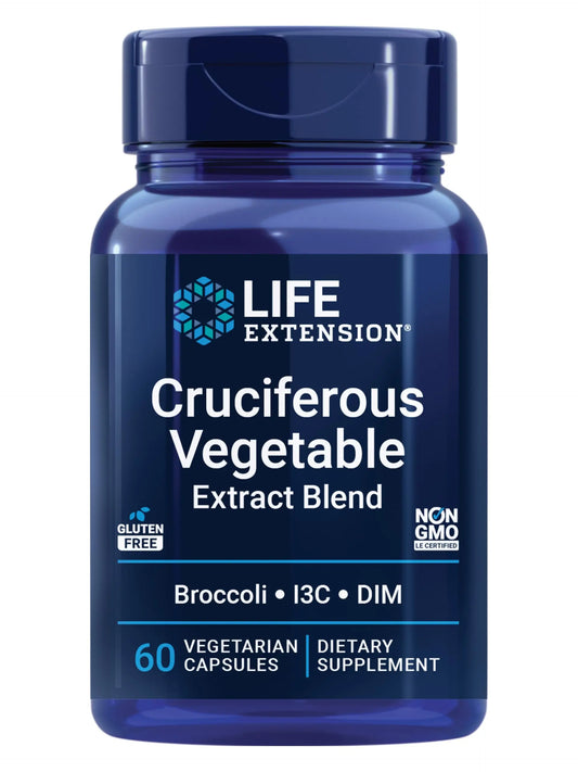 Life Extension Cruciferous Vegetable Extract Blend, Broccoli Extract, I3C, Helps Maintain DNA Health & Already Healthy Hormone Levels, Gluten Free, Non-GMO, Vegetarian, 60 Capsules Life ExtensionAU supplements