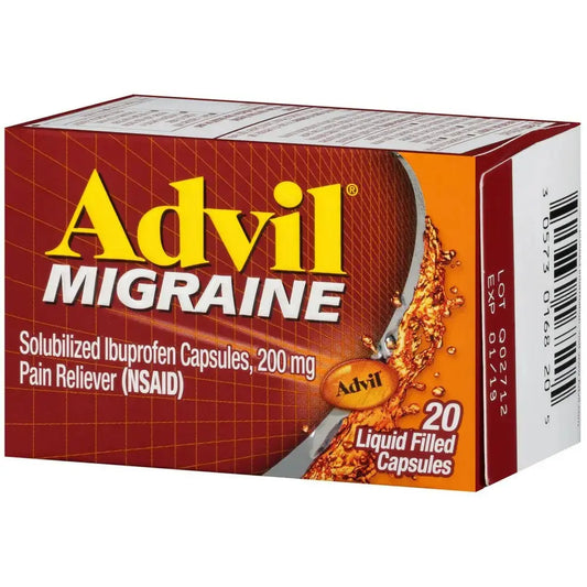 Advil Migrain 20'S Size 20ct Advil Migraine Pain Relief Liquid Filled Capsules 20ct AdvilAu supplements