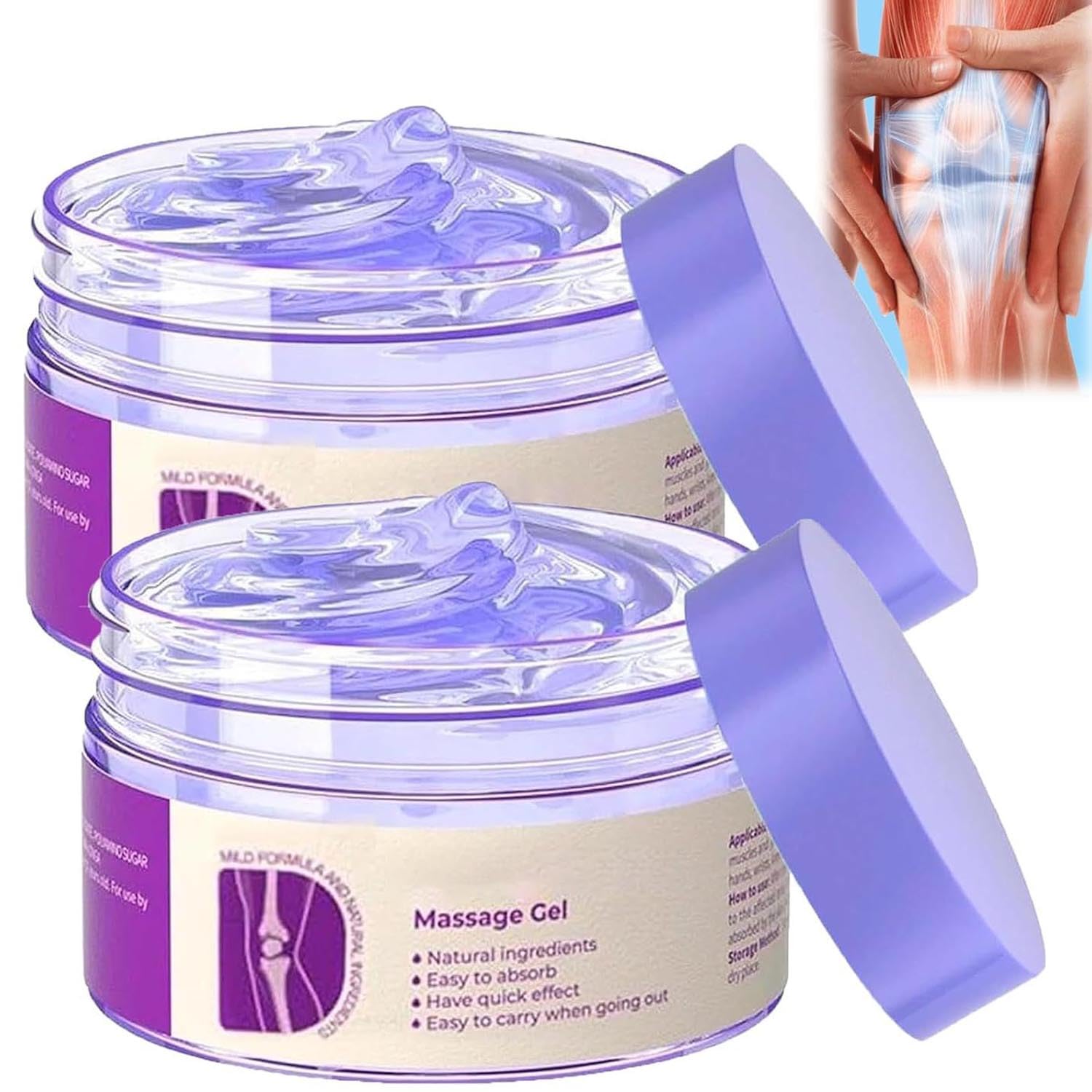 2PCS Soothing Relief Massage Gel, Joint Gel Purple Gel Cooling Activities Throughout The Body, Soothing Knees, Lumbar, Neck, Back, Shoulders, Hands, and Feet iaredon Au supplements