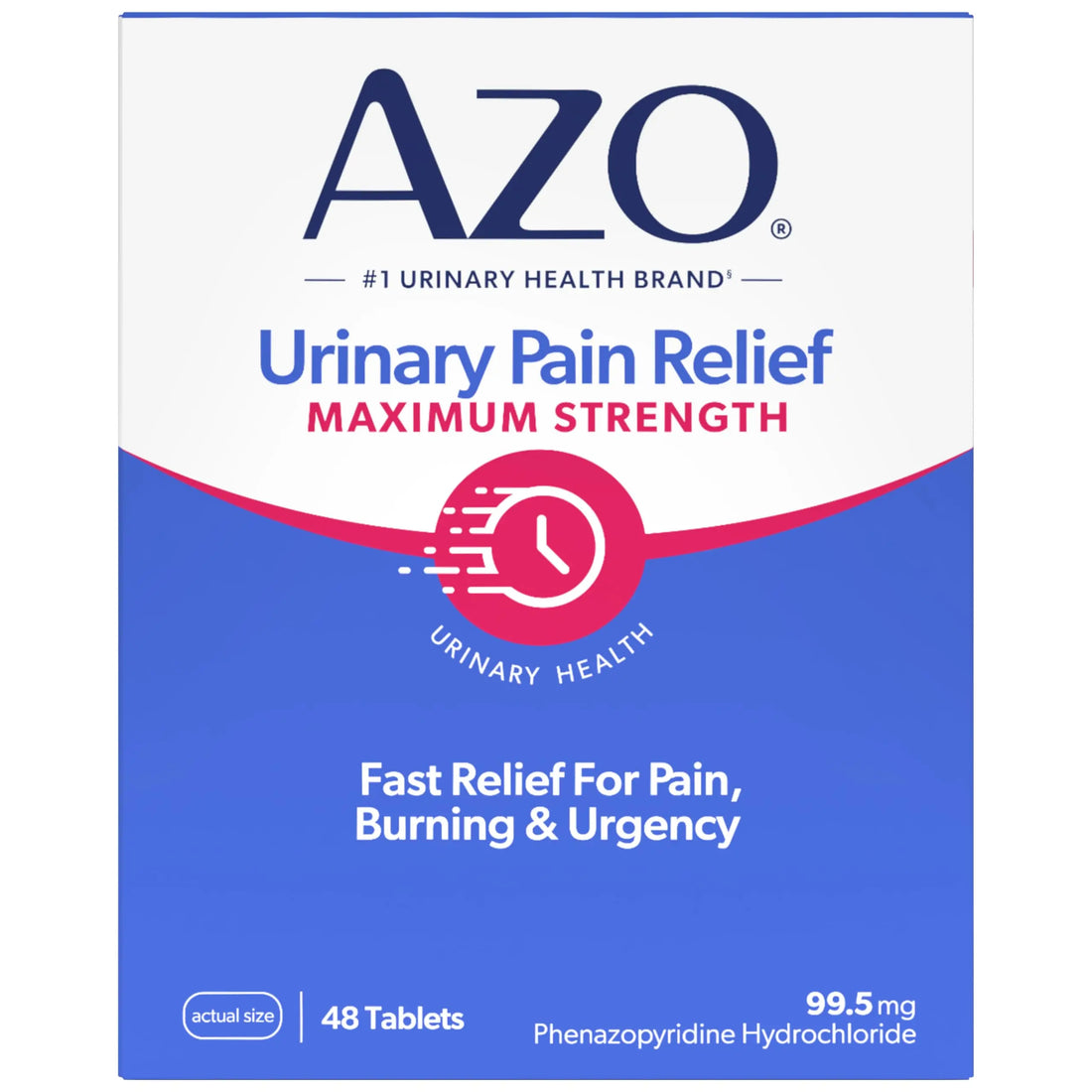 AZO Urinary Pain Relief Maximum Strength | Fast Relief of UTI Pain, Burning & Urgency | Targets Source of Pain | #1 Most Trusted Brand | 48 Tablets AZO uk supplements
