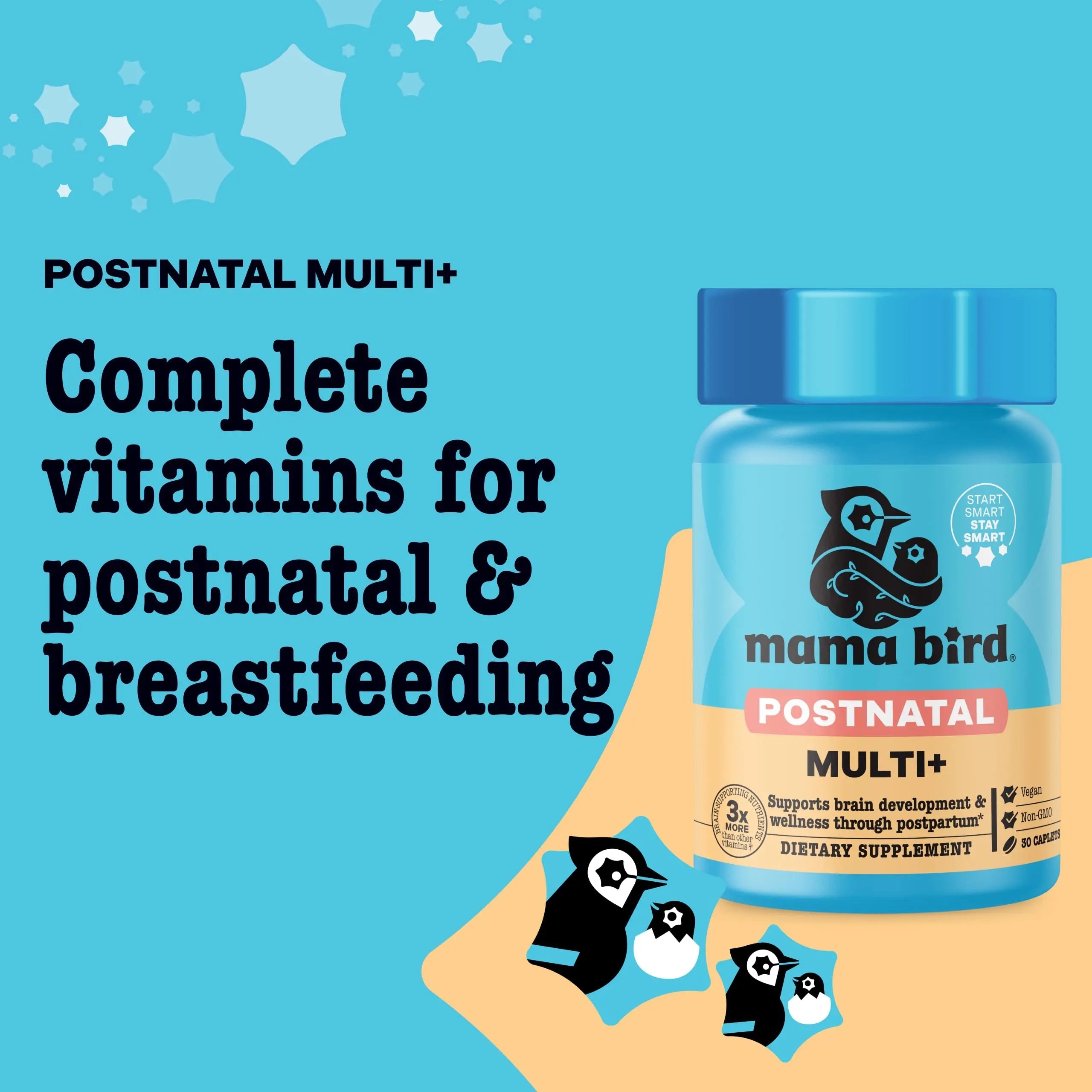 Best Nest Wellness Mama Bird Postnatal Vitamins for Breastfeeding and Postpartum, Whole Food Organic Blend Best Nest Wellness